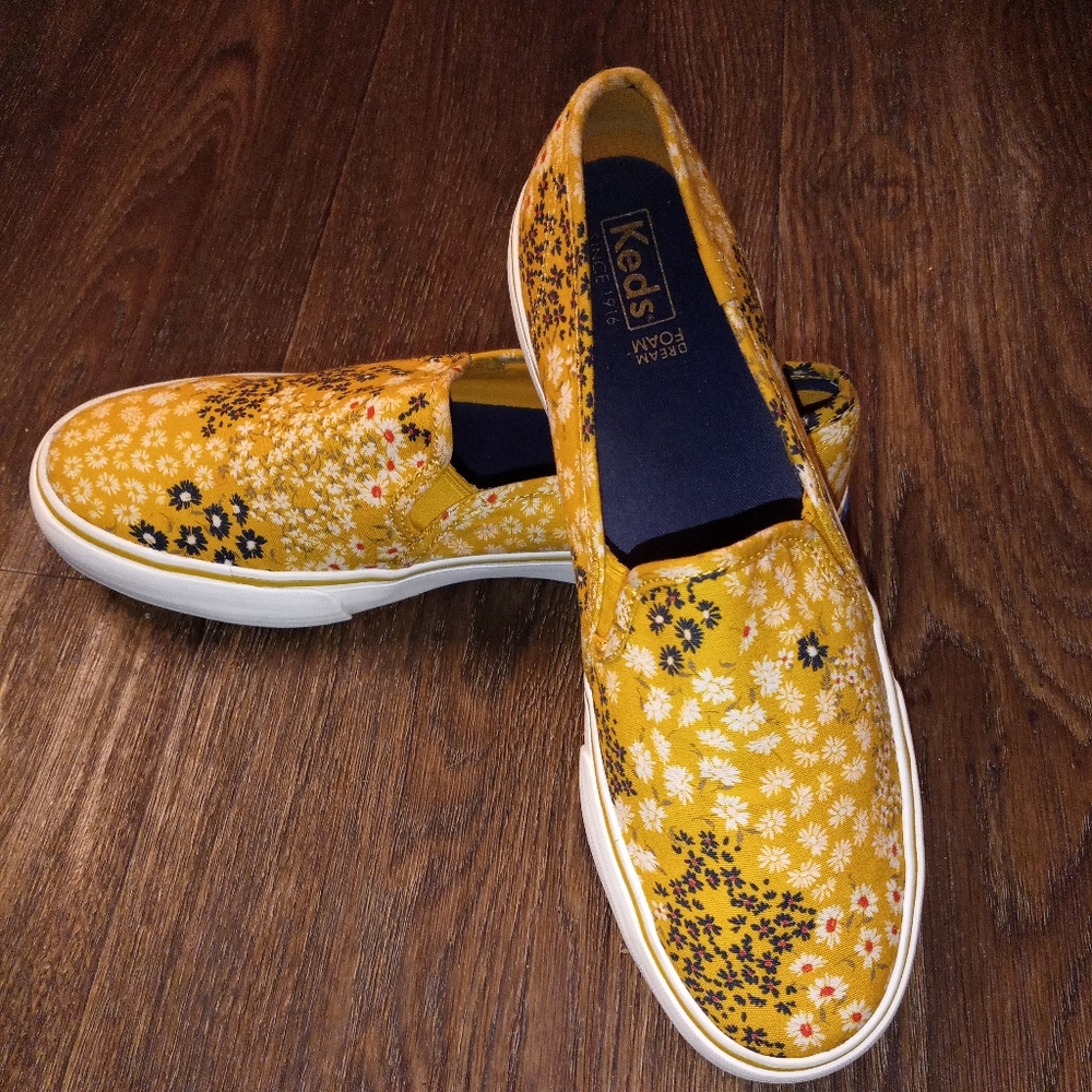 Keds Yellow Floral Slip-On Shoes